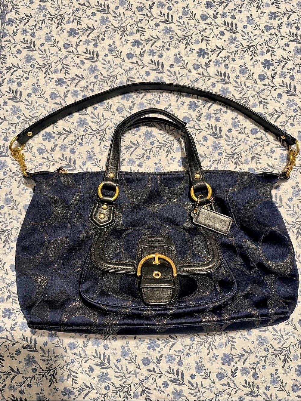 Y2K Coach Campbell Signature Metallic Carryall